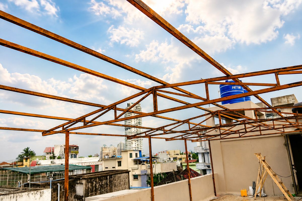 Terrace Steel Framework by Radha Krishna Enterprise